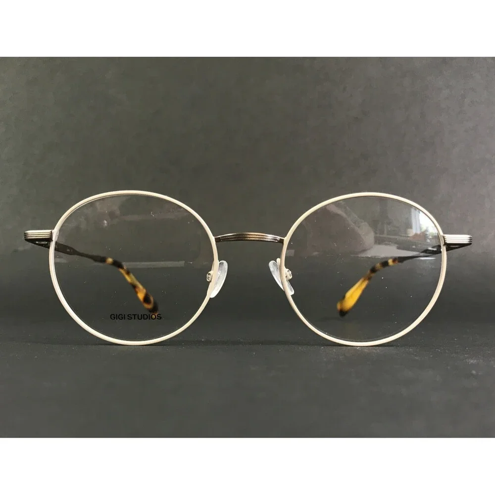 Gigi Studios Eyeglasses Frames 6917/0 NAPOLI Beige Gray Round Full Rim 48-19-145